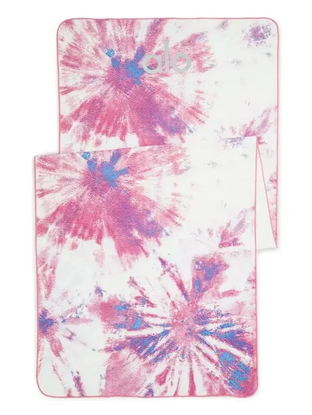 Alo Yoga Grounded No-Slip Towel, Pink Tie Dye.